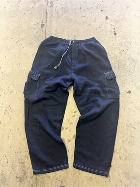 Vintage 90s navy blue cargo sweatpants